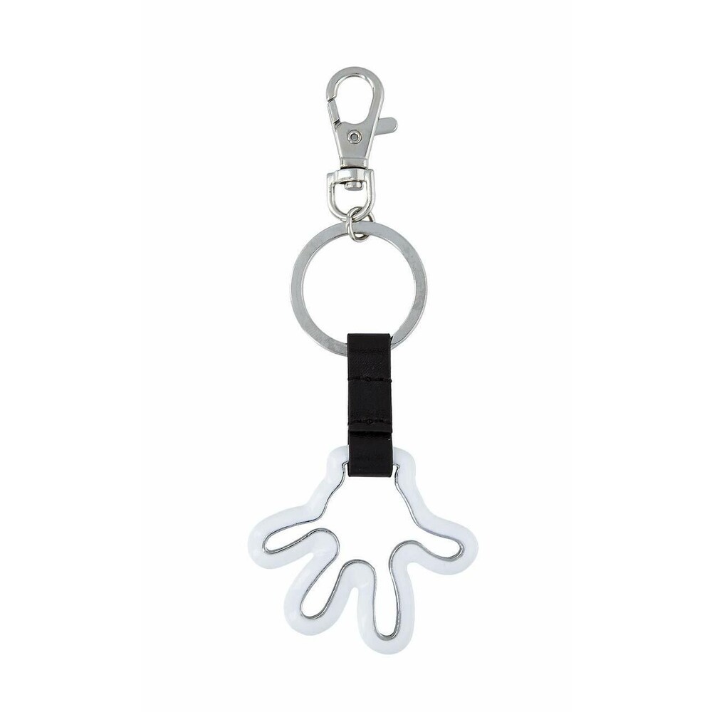 Disney Parks Mickey Mouse White Glove Keychain Open Outline NWT
